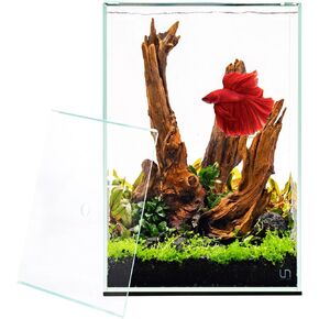 Ultum Nature Systems Prism Rimless Aquarium - Low Iron Glass, Cube With Mitered Lid, Tall Fish Tank, Multi-Purpose Vertical Nano Tank for Home & Office - UNS Prism, 25TM in Kuwait