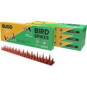 BUGGOFF - Black Plastic Bird & Rodent Spikes, Unique Spike Pattern effecitviely deteres Pesky Pigeons, Squirrels, Raccoons. Installs on Fences, Gates, Roofs, Walls and More! (62 Feet) in Saudi Arabia