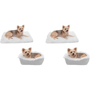 Furhaven Self-Warming Cat Bed for Indoor Cats, 4-Beds-in-1 & Washable - Plush Long Faux Fur Convertible Cuddler - Silver, Small in Kuwait