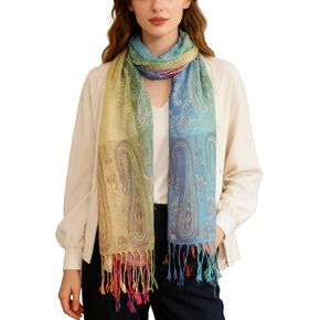 شالات ولف - Womens Purple Sclves Pashmina Rave وشاح شالات مع هامش في فصل الشتاء حافظ على دافئة (نمط 3 أرجواني) in Kuwait