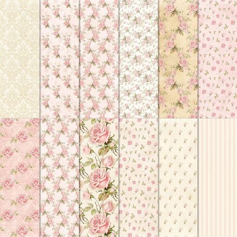 24 Sheets Scrapbook Paper Pad, 6"×6"Floral Decorative Craft Paper, Vintage Flower Garden Pattern Paper for DIY Card Making Photo Album Journal Decor in Kuwait