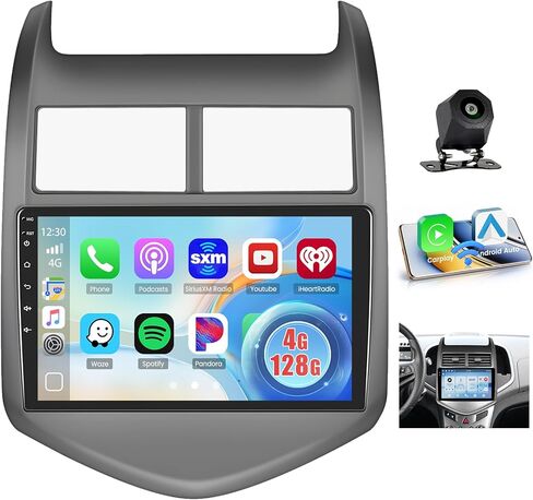 for Chevy Aveo Sonic 2011-2015 Android Car Stereo 9 Inch with Wireless Carplay Android Auto, 2G+64G Touchscreen GPS Navigation Unit with WiFi HiFi BT RDS Backup Camera in Saudi Arabia