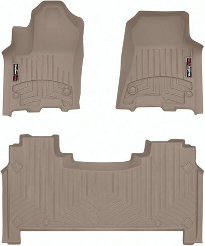 Weathertech مخصص Floirliners لشاحنة RAM 1500 ، RAM 1500-1ST و 2ND ROW (4418771-4414282) ، Black in Kuwait