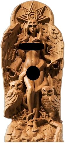 Goddess LilithStatue，Inanna, Ishtar Statue，Demoness, Pagan decor Wooden statue，Norse Mythology Goddesses, Altar Crafts, Creative Desktop Decorations (Wood) in Saudi Arabia