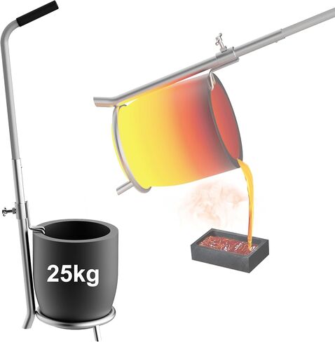 MMasters 15kg Hand-held Crucible Tongs Rack Set for Smelting Metal with a Silicon Carbide Graphite Crucible, for Melting Furnace Work, Melting Aluminum Copper Jewelry Casting Tools in Kuwait