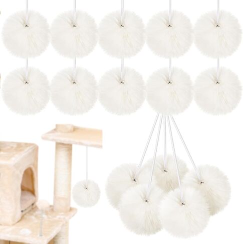 15 Pack Interactive Cats Toys Replacement Balls for Cat Trees Tower Kitty Dangling Toys with Bell Rope Kitten Scratching Post Tree Tower Replacement Ball Plaything Add Ons for Indoor Kitten in Saudi Arabia