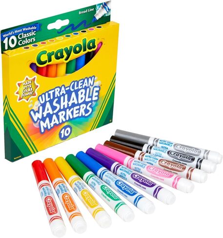Crayola Ultraclean Broadline Classic Color Max Washable Markers (10 Count), (Pack of 4) in Kuwait