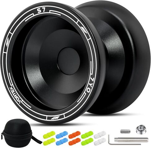 7yo S7 المعادن المهنية خدعة Yoyo yoyos غير مستجيبة للأطفال 8-12 والبالغين Yoyo ، مع مجموعة المحمل ، 10 سلاسل ، وحالة 6061 سبيكة الألومنيوم Yo-Yo in Kuwait