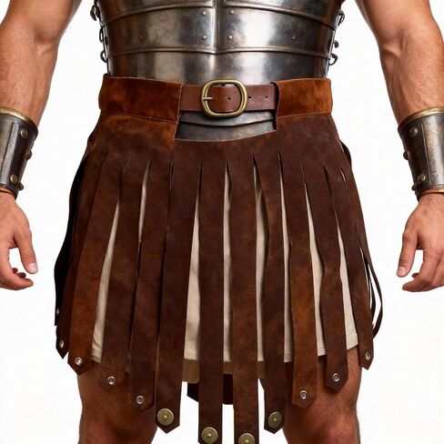 GREUS Mens Roman Gladiator Skirt Armor Belt PU Leather Medieval Warrior Costume Skirt Battle Kilt for Halloween LARP Cosplay in Saudi Arabia