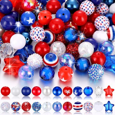 Poen 100 PCS St. Patricks Day 20 MM Bubblegum Beads مجموعة كبيرة من الخرزات الخضراء Saint Patrick للمجوهرات لصنع المجوهر in Kuwait