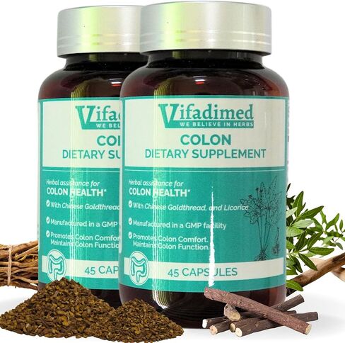 Colon for Gut Lining,Diarrhea, IBS-D,Colitis, Leaky Gut. Soothes Irritation,Enhances Colon's Function. Gut Lining,Gut Microbiome,Gut Motility-45 Capsules in Kuwait