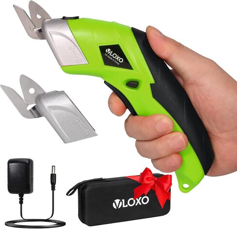 VLOXO Cordless Electric Scissors Cardboard Cutter with 2 Type Blades Rechargeable Powerful Shears Cutting Tool for Fabric Electric Box Cutter Leather Felt with Charger & Storage Box-Pink in Saudi Arabia