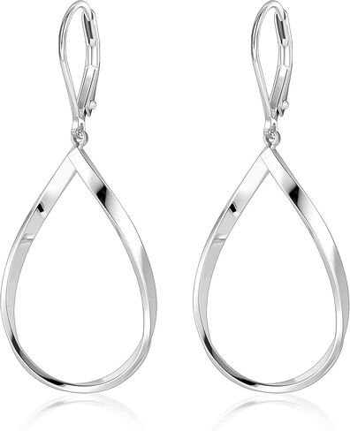 Alexcraft 925 Sterling Silver Seaddrop Leverback أقراط للنساء العصرية المائية قطرة الأركان الملتوية المجوهرات 14 كيلو الذهب مطلي بالمعالم البوهو البوهو. in Saudi Arabia