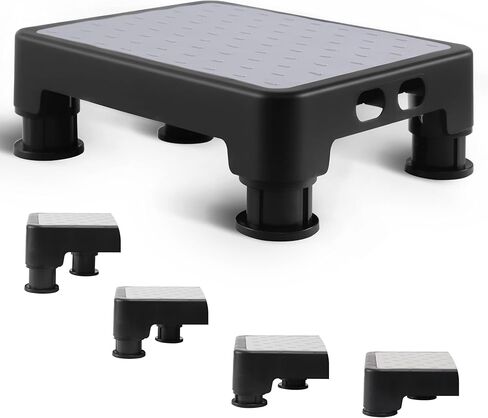 Adjustable Step Stool for Bed, Bathtub, Car and Kitchen, 4-Level Height 3.4"-5", Non-Slip Platform with 6 Anti-Skid Feet – Step Stool for Adults Seniors Kids Maternal, Gray in Kuwait