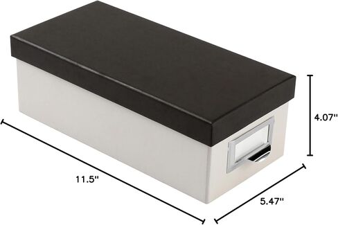 "Oxford Index Card Storage Box, 3" x 5", Marble White/Black" (406350) in Saudi Arabia