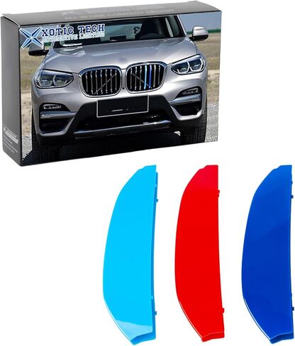 X Xotic Tech M Colored Tri Grille Insert Strips ، شبكات الكلى في المركز الأمامي متوافق مع BMW LCI G01 X3 ، G02 X4 2022 2023 القياسي in Kuwait