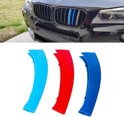 X Xotic Tech M Colored Tri Grille Insert Strips ، شبكات الكلى في المركز الأمامي متوافق مع BMW LCI G01 X3 ، G02 X4 2022 2023 القياسي in Kuwait