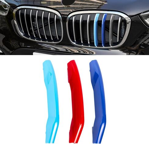 X Xotic Tech M Colored Tri Grille Insert Strips ، شبكات الكلى في المركز الأمامي متوافق مع BMW LCI G01 X3 ، G02 X4 2022 2023 القياسي in Kuwait