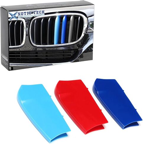 X Xotic Tech M Colored Tri Grille Insert Strips ، شبكات الكلى في المركز الأمامي متوافق مع BMW LCI G01 X3 ، G02 X4 2022 2023 القياسي in Kuwait