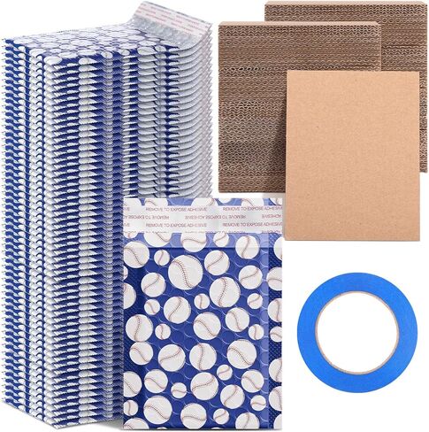 TATUO 151 PCS Card Card Protector Set تتضمن 100 أوراق من الورق المقوى المموجة إدراج 50 Thank You Polle Bubble Mails in Kuwait