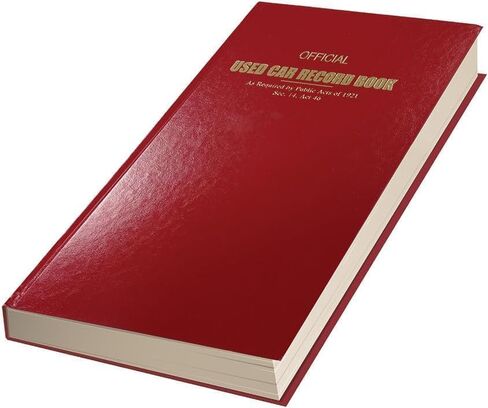 Used Car Record Book (Police Book) - Hardcover Transaction Log for Dealerships - 8-3/4"" × 13-1/2"" Black Ink Book with 256 Pages, 3 Forms Per Page (Total of 768 Vehicle Records) - Pack of 1 in Saudi Arabia