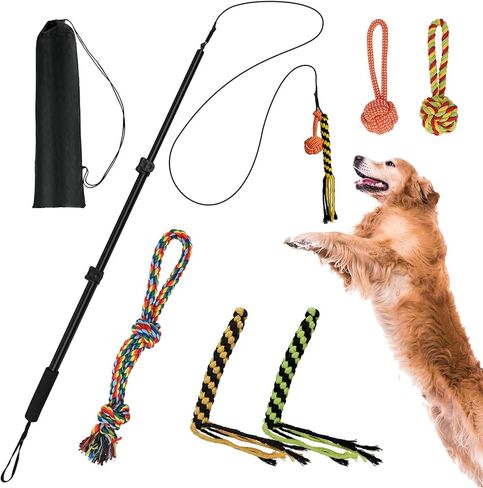 عمود مغازلة للكلاب ، القطب القابل للتمديد للكلاب مع ألعاب تفاعلية قابلة للانفصال عصا الدعال مع لعبة مضغ إغراء لممارسة الرياضة في الهواء الطلق وتدريب ألعاب تفاعلية للكلاب الثقيلة in Kuwait