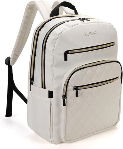 15.6 Inch Laptop Backpack for Women, Work Business Computer Backpack, College Teacher Computer Bag Travel Backpack (Beige) in Saudi Arabia