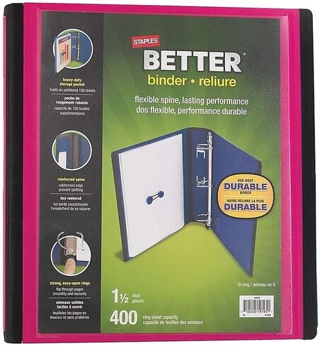 Staples Better Binder Heavy-Duty View, Blue, 1000-Sheet Capacity, 5" (Ring Diameter) in Kuwait