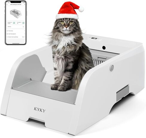 2 in 1 Self Cleaning Litter Box with APP Control, Open or Covered Canopy Design to Meet Cats' Varying Preferences, Large Automatic Cat Litter Box for Multiple Cats, Quiet, Odorless & Safe in Saudi Arabia