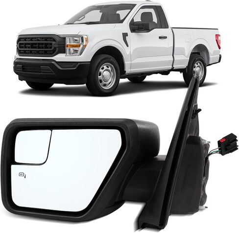 OCPTY Towing Mirror Fit For 2004 2005 2006 For F150 Pickup Truck Towing Mirrors Power Heated Right Passenger Side Tow Mirror With Turn Signal Light With Black Housing in Kuwait