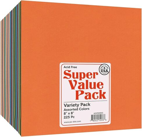 PA Paper Accents Rainbow Cardstock 12" x 12" حزمة متنوعة، ألوان متنوعة، ورق بطاقات ملون ثقيل الوزن لصنع البطاقات، وسجل القصاصات، والطباعة، واللف والحرف اليدوية، 150 قطعة in Kuwait