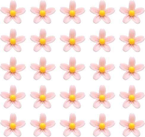 Mini Resin Flower, 0.31" Diameter, Miniature Tiny Flowers Dollhouse Mixing Colours - (Applications: for Fairy Garden Dollhouse Party Favors Micro Landscaping Nail Art) 50-Pieces in Kuwait