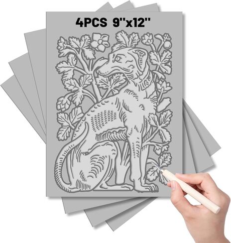 4Pcs Linoleum Blocks for Printmaking,8 x 10 Inch Linoleum Carving Tools Rubber Carving Blocks for Engraving Art Project in Kuwait