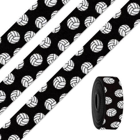 5 Yards Sports Volleyball Ribbon for Crafting Sewing, 7/8 Inch Red Grosgrain Ribbons for Gift Wrapping, Track Field Balls Ribbons for Hair Bow Cheerleader Accessories in Saudi Arabia