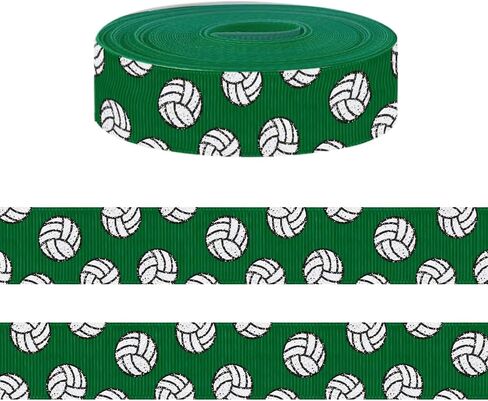 5 Yards Sports Volleyball Ribbon for Crafting Sewing, 7/8 Inch Red Grosgrain Ribbons for Gift Wrapping, Track Field Balls Ribbons for Hair Bow Cheerleader Accessories in Saudi Arabia
