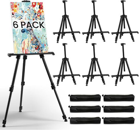 Art Easel for Painting and Display – Adjustable Floor 66 Inch Folding Aluminum Easel Stand for Sign - Table Top Canvas Stand - Portable Drawing Paint Heavy Duty for Artists Adults Holder or Teen in Saudi Arabia