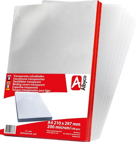 Transparent Glossy Covers, PVC Binding Covers, Thickness 0.20 mm/200 microns, Size A4 (210 x 297 mm), PVC Plastic Sheets in Saudi Arabia