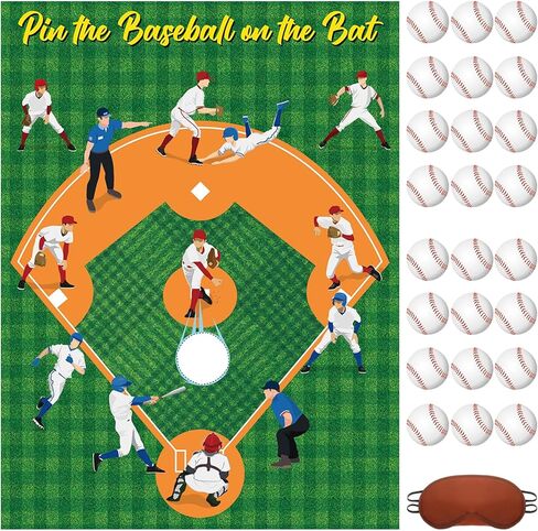 Faccito Pin The Football Game Football Party Games Birthday Activities Pin The Football on The Post Game with 24 Football Stickers Blindfold for Football Theme Party Favors Decorations Craft Supplies in Kuwait