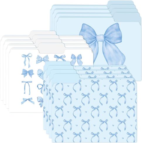 12Pcs Coquette Pink Bow File Folders, Letter Size Bowknot Decorative File Pockets with 1/3 Cut Tab Pretty Colored Folders for Office Home Classroom Supplies Documents Paper, 8.9 x 11.6 Inch in Kuwait