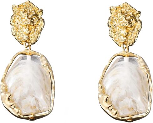 Dainty Irregular Crystal Drop Dangle Earrings for Women Trendy, Statement Chunky 14K Gold Dangly Asymmetric Geometric Zircon Earrings Vintage Jewelry in Saudi Arabia