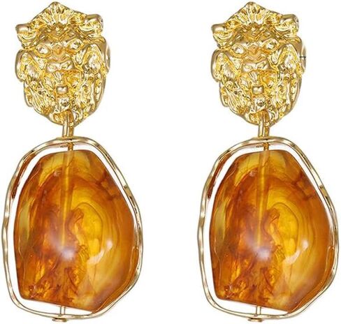 Dainty Irregular Crystal Drop Dangle Earrings for Women Trendy, Statement Chunky 14K Gold Dangly Asymmetric Geometric Zircon Earrings Vintage Jewelry in Kuwait