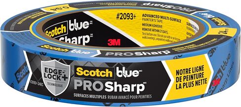 Scotchblue Prosharp Painter's Tape 1 بوصة (0.94 في × 60 YD) 3 لفات الأزرق الأزرق يحمي الأسطح ويزيل بسهولة ، شريط قفل الحافة للاستخدام الداخلي والخارجي (2093+-24AC3) in Kuwait