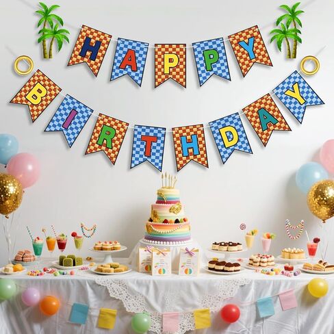 Happy Birthday Banner Decorations, Hedgehog Themed Background, Perfect and Colorful Banner for Baby and Kids Birthday Party Supplies in Saudi Arabia