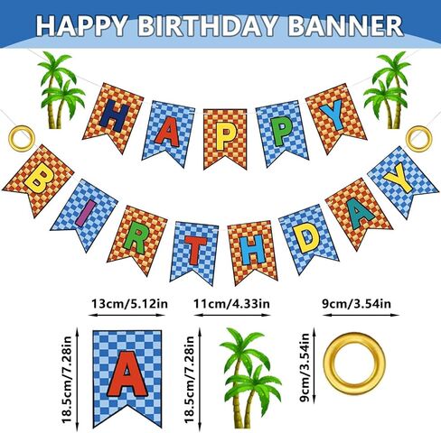 Happy Birthday Banner Decorations, Hedgehog Themed Background, Perfect and Colorful Banner for Baby and Kids Birthday Party Supplies in Saudi Arabia