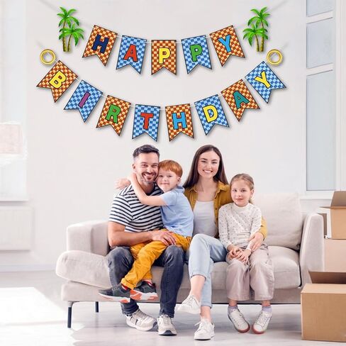 Happy Birthday Banner Decorations, Hedgehog Themed Background, Perfect and Colorful Banner for Baby and Kids Birthday Party Supplies in Saudi Arabia