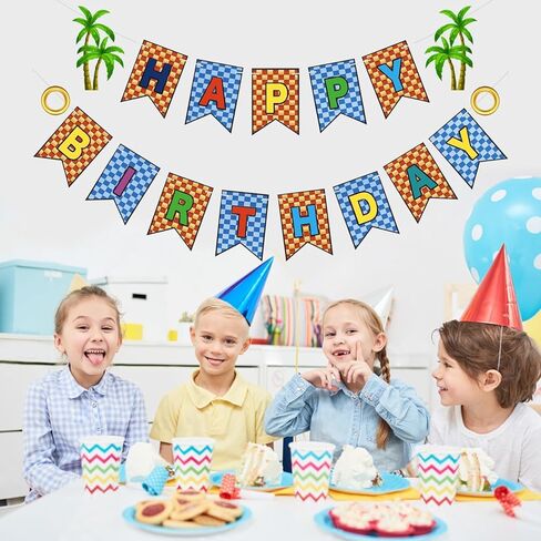 Happy Birthday Banner Decorations, Hedgehog Themed Background, Perfect and Colorful Banner for Baby and Kids Birthday Party Supplies in Saudi Arabia