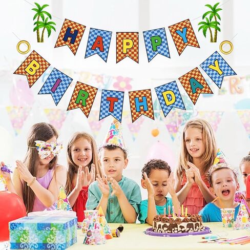 Happy Birthday Banner Decorations, Hedgehog Themed Background, Perfect and Colorful Banner for Baby and Kids Birthday Party Supplies in Saudi Arabia