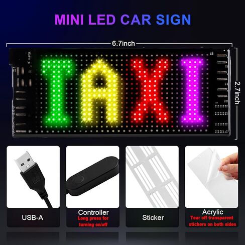 4.7 "x10.6" لوحة مصفوفة LED مرنة قابلة للبرمجة ، تحكم في تطبيق Bluetooth نمط نص مخصص للرسوم المتحركة عرض LED للسيارة الزجاج الأمامي in Kuwait