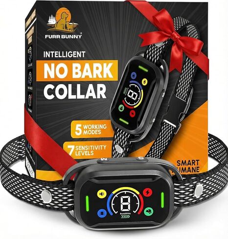 2025 Upgraded Intelligent Dog Bark Collar for Small, Medium, Large Dogs - Beep, Vibration and Safe Static Shock, 7 Sensitivity Levels Adjustment - Effective Training to Stop Excessive Barking Fast in Saudi Arabia