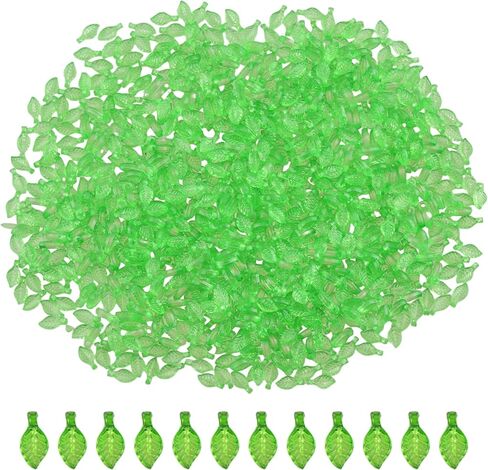 Leaf Beads 450PCS Green Beads for Jewelry Making Acrylic Green Leaf Charms Plant Bead for beaded plant Earrings Necklaces Bracelets DIY Crafts in Saudi Arabia